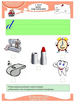 Çocuklar İçin D Sesi Çalışma Sayfaları 